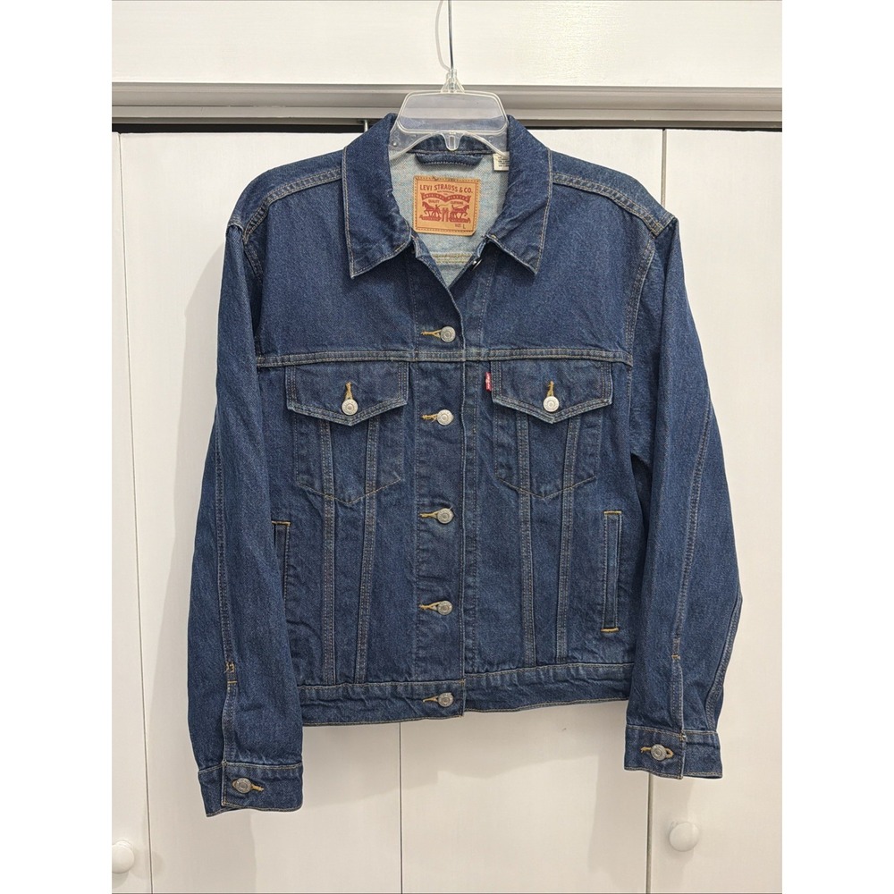 Levi's Trucker Jacket Women's Sz L, Blue Denim Classic Ex-Boyfriend 29944-0011